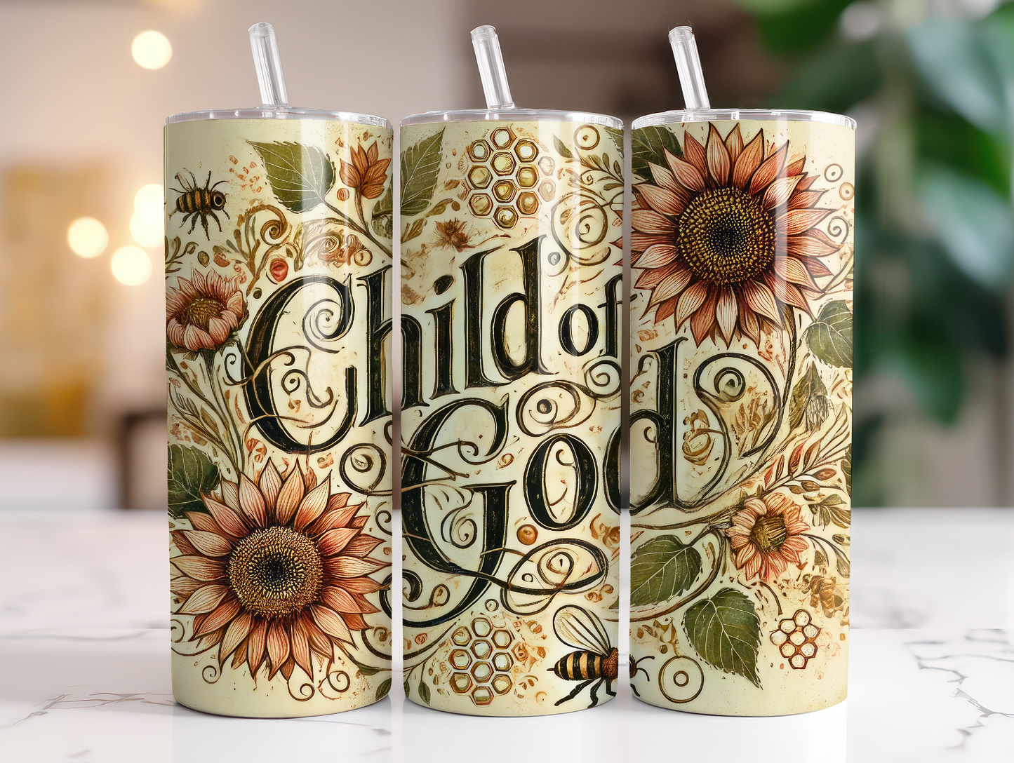 Child of God rustic sunflower 20 oz tumbler