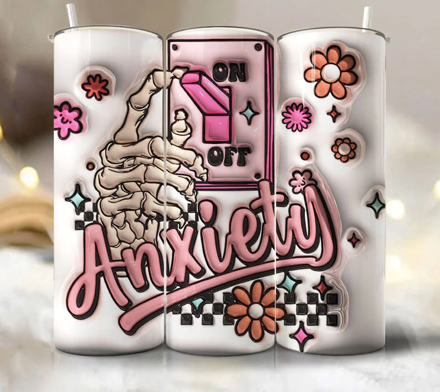 Funny Anxiety On/Off switch 20 oz tumbler