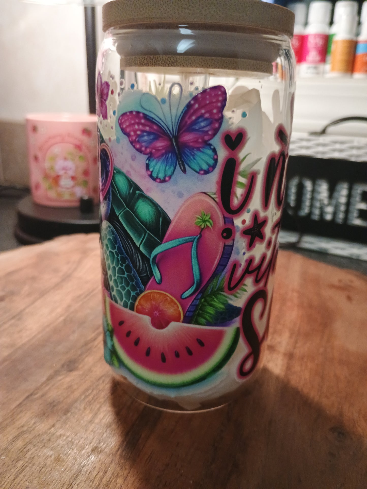 I need vitamin sea cute turtle glass can