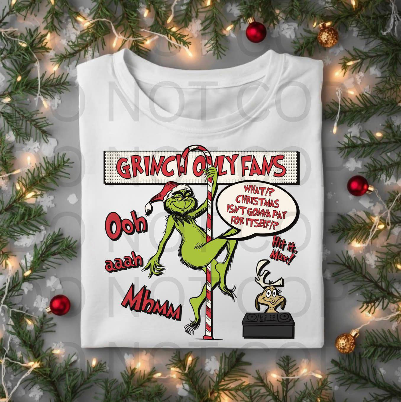 Grinch Only Fans Funny Christmas Shirt