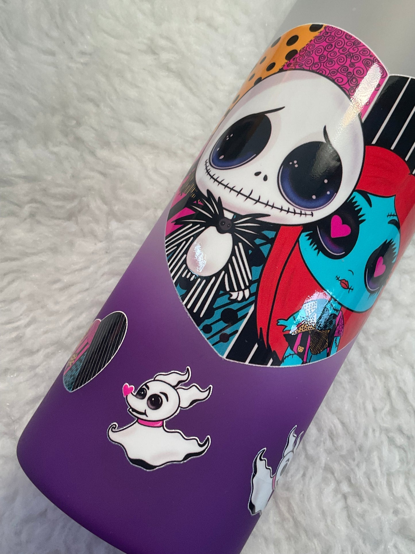 25 oz Frosted Glass Tumbler – Spooky Cute Characters with Bamboo Lid & Straw