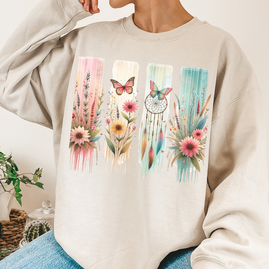 Boho Spring style Crewneck or Tee