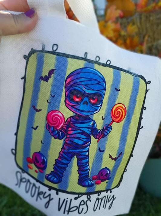 Spooky Vibes Only Trick-or-Treat Canvas Bag – Perfect for Ages 1-5 🎃🍭