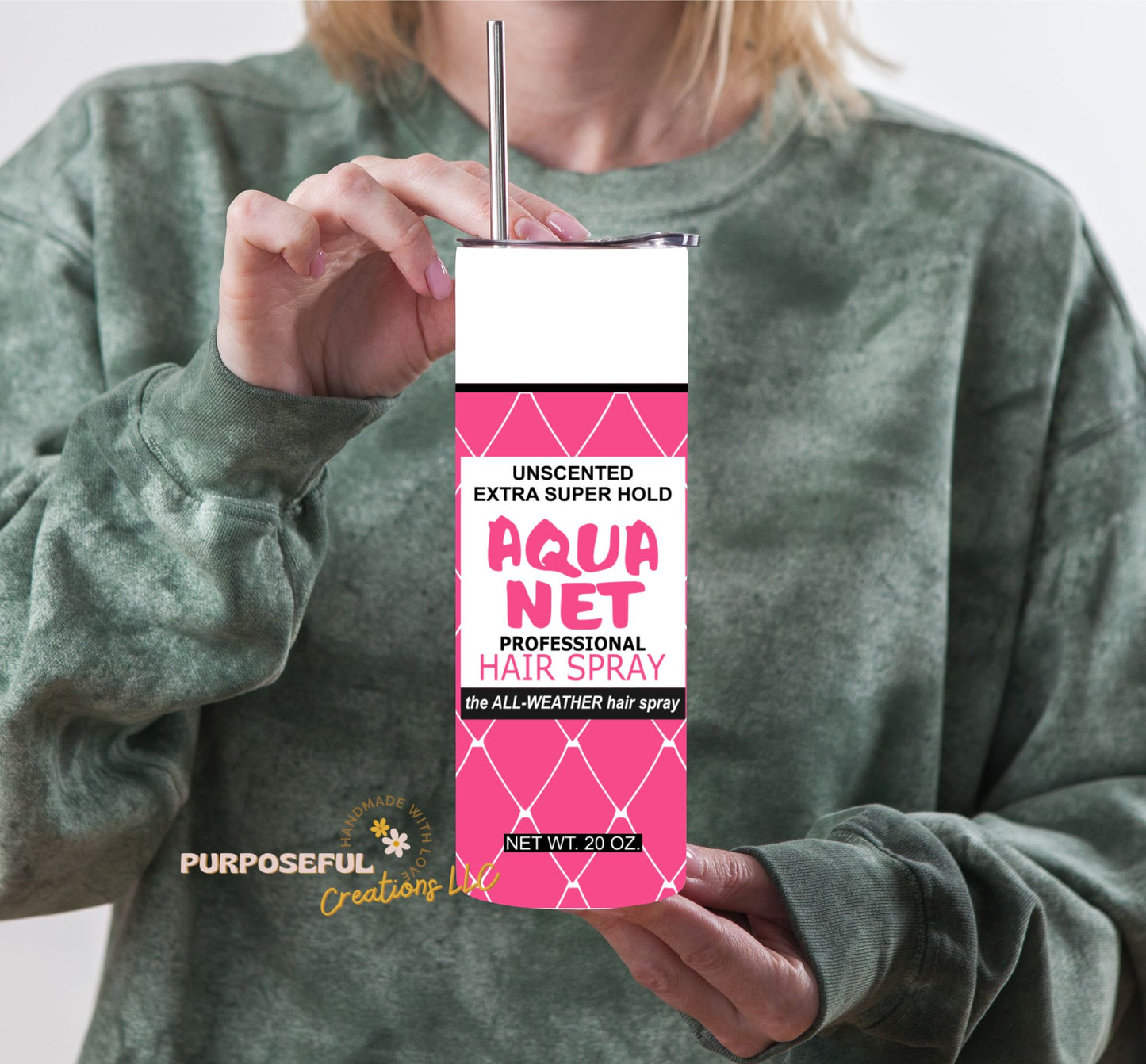 Pink Aquanet Hairspray Nostalgic Tumbler