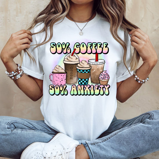 50% Coffee 50% Anxiety Graphic Tee