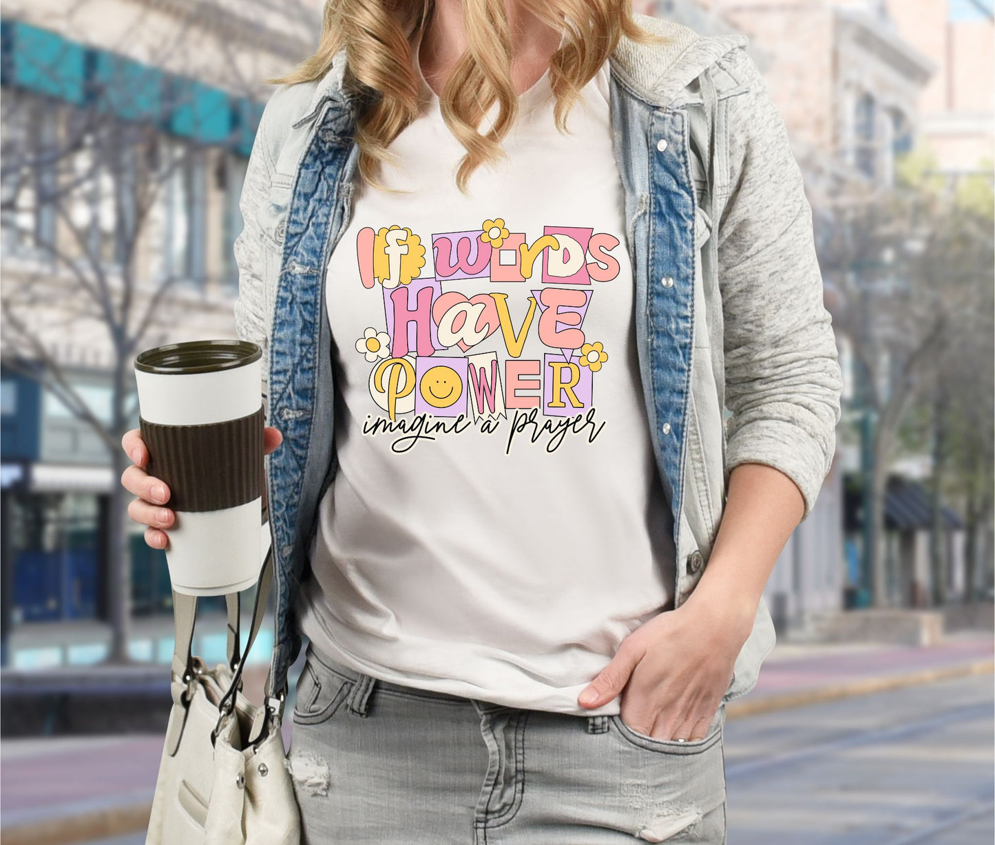 If words have power imagine a prayer graphic tee