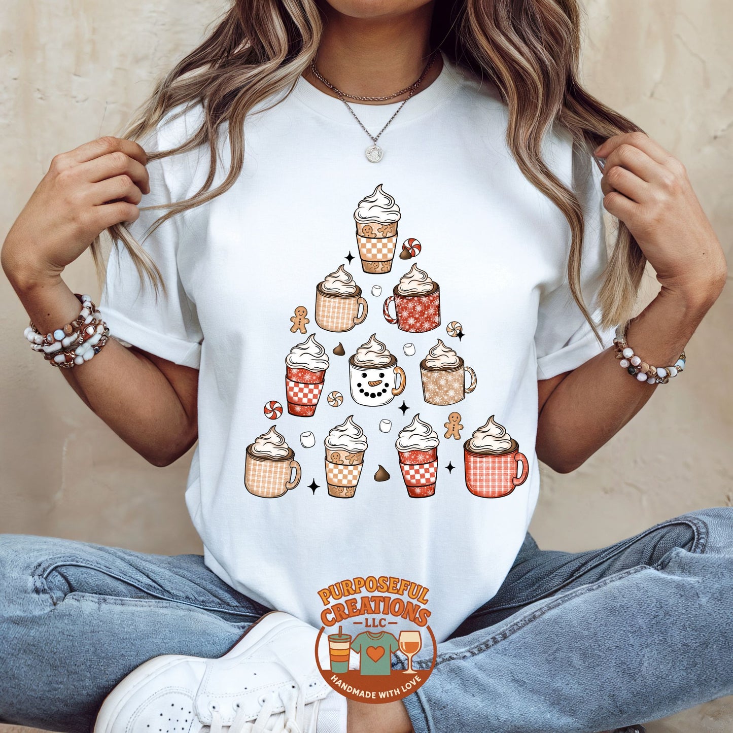 Merry and Caffeinated Christmas Graphic Tee