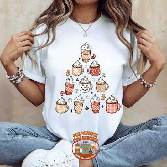 Merry and Caffeinated Christmas Graphic Tee