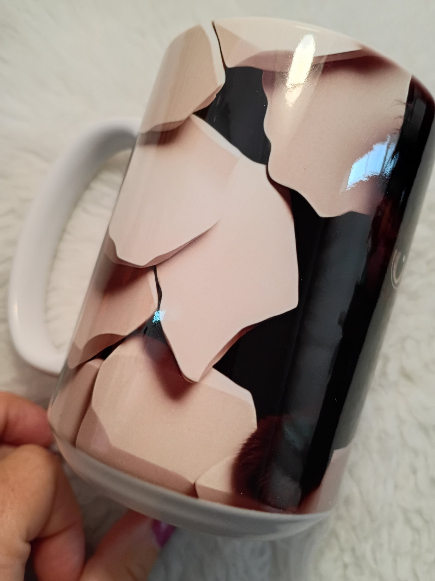 Peek-A-Boo Black Cat 15 oz Ceramic Mug – 3D Illusion Design