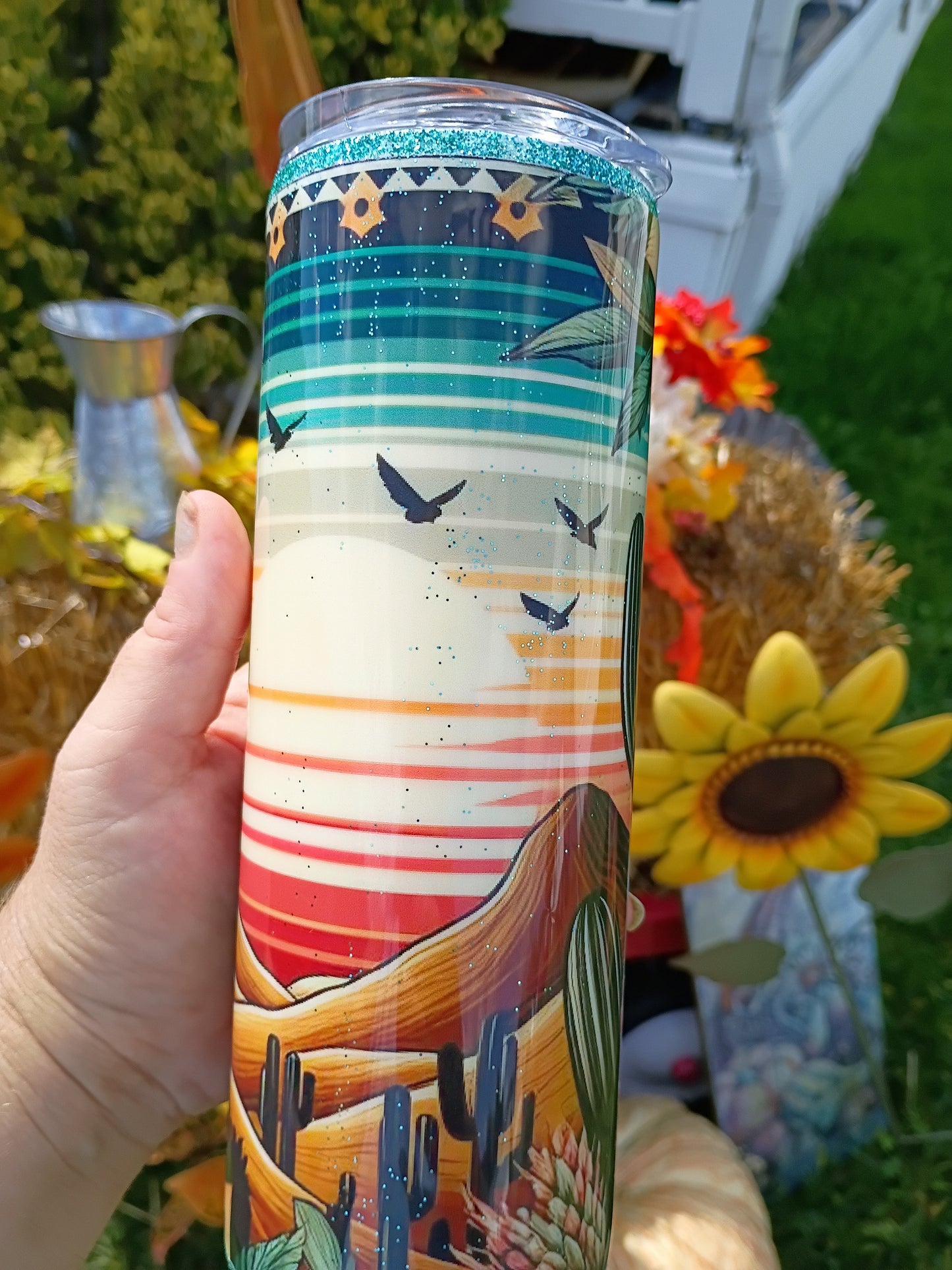 20 oz Desert Sunset Stainless Steel Tumbler with Lid