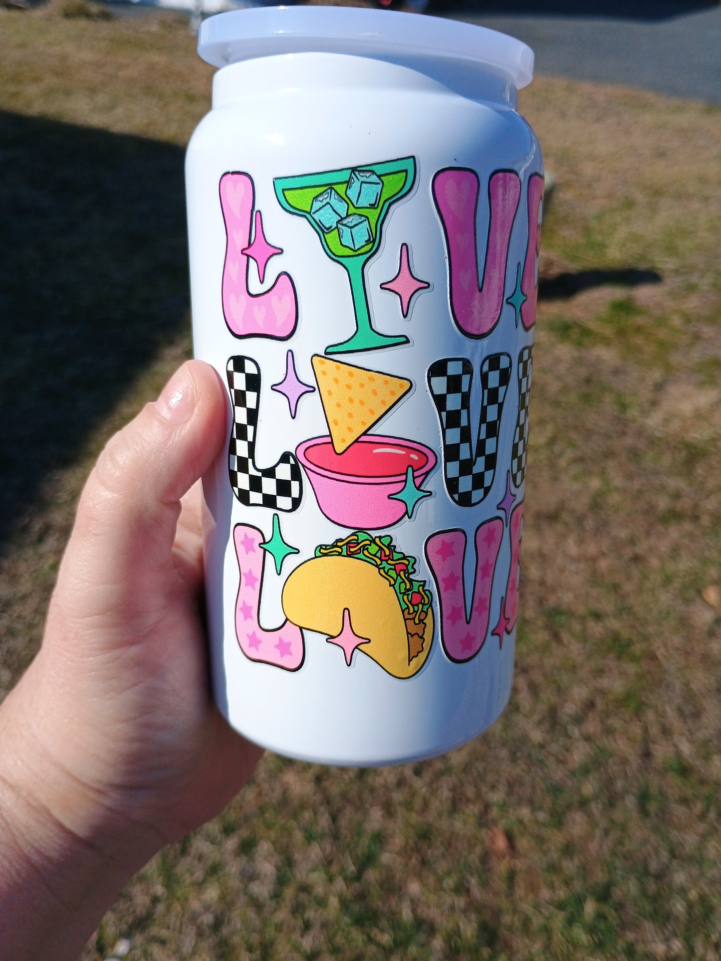 16 oz live love love tacos 🌮 can