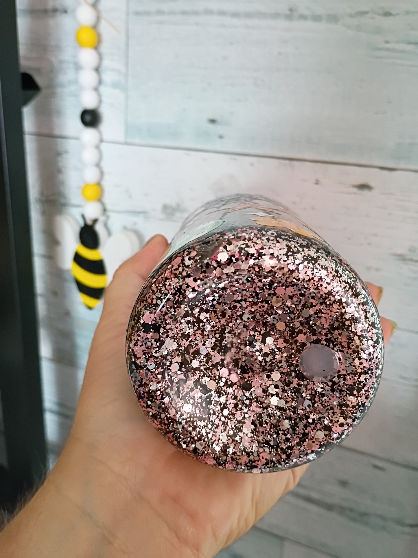 Spooky Season Snow Globe Plastic Can with Straw – Glitter Tumbler Cup