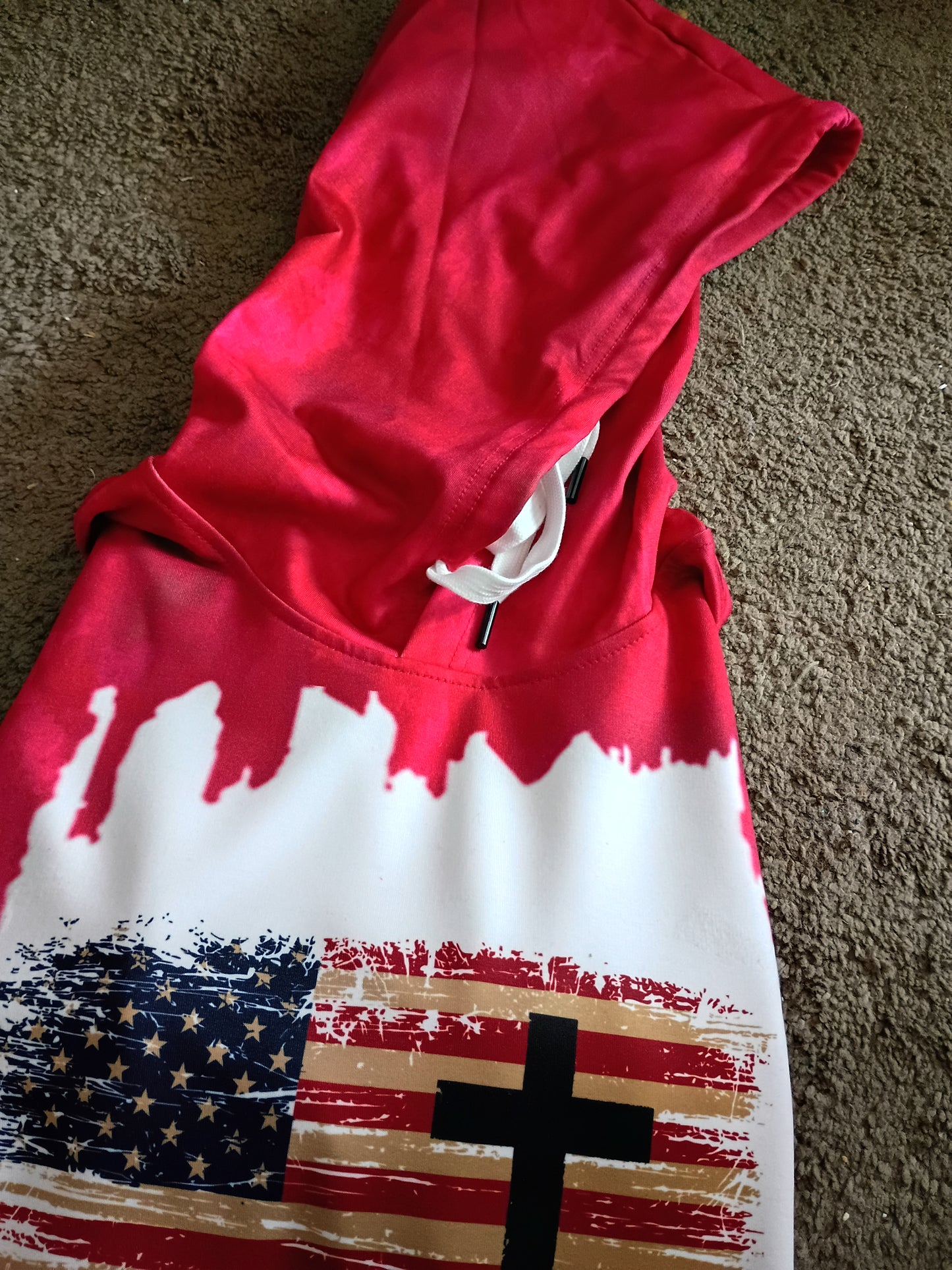 Patriotic Cross Flag Hoodie – Faith & Freedom Pullover