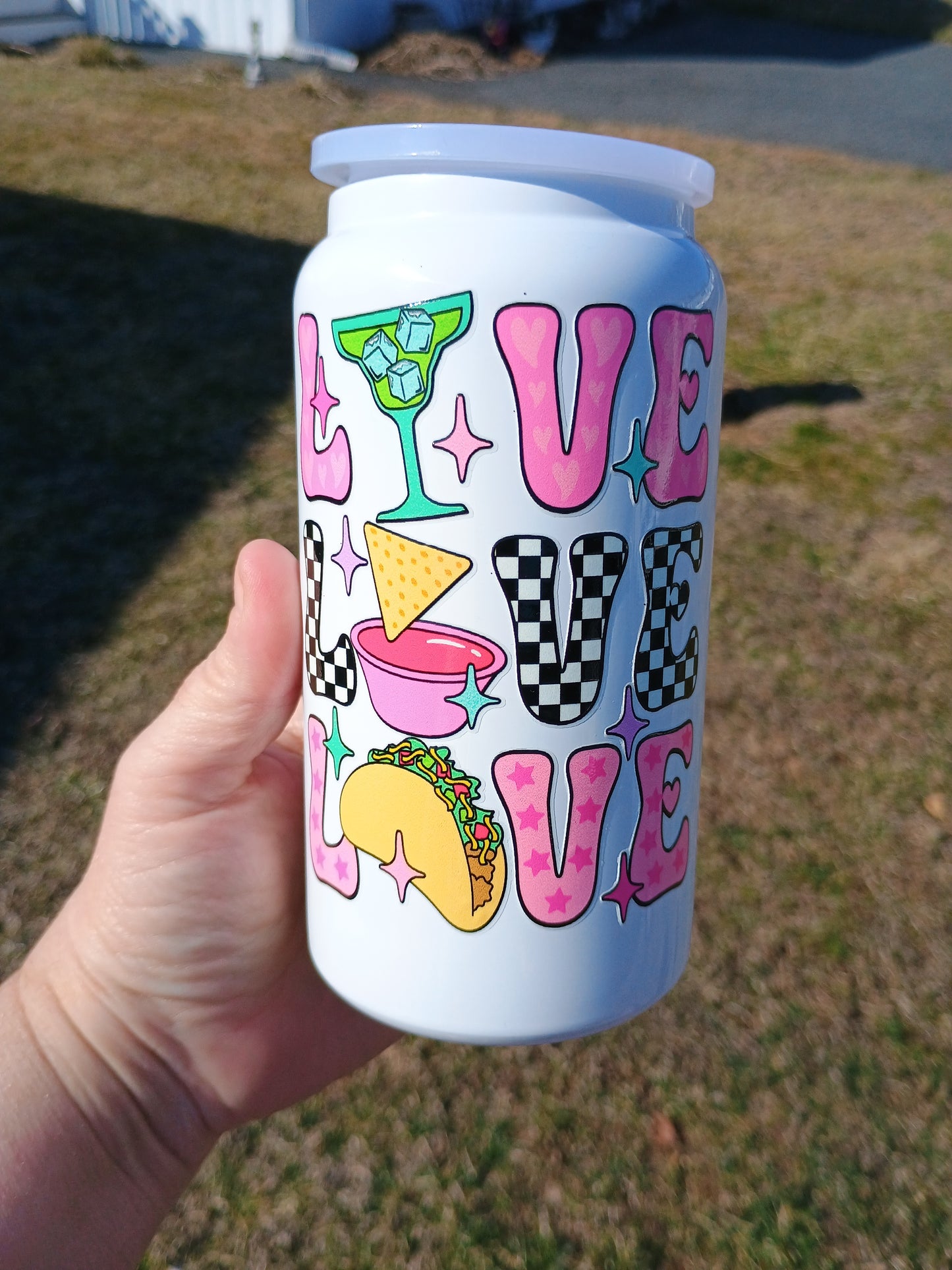 16 oz live love love tacos 🌮 can