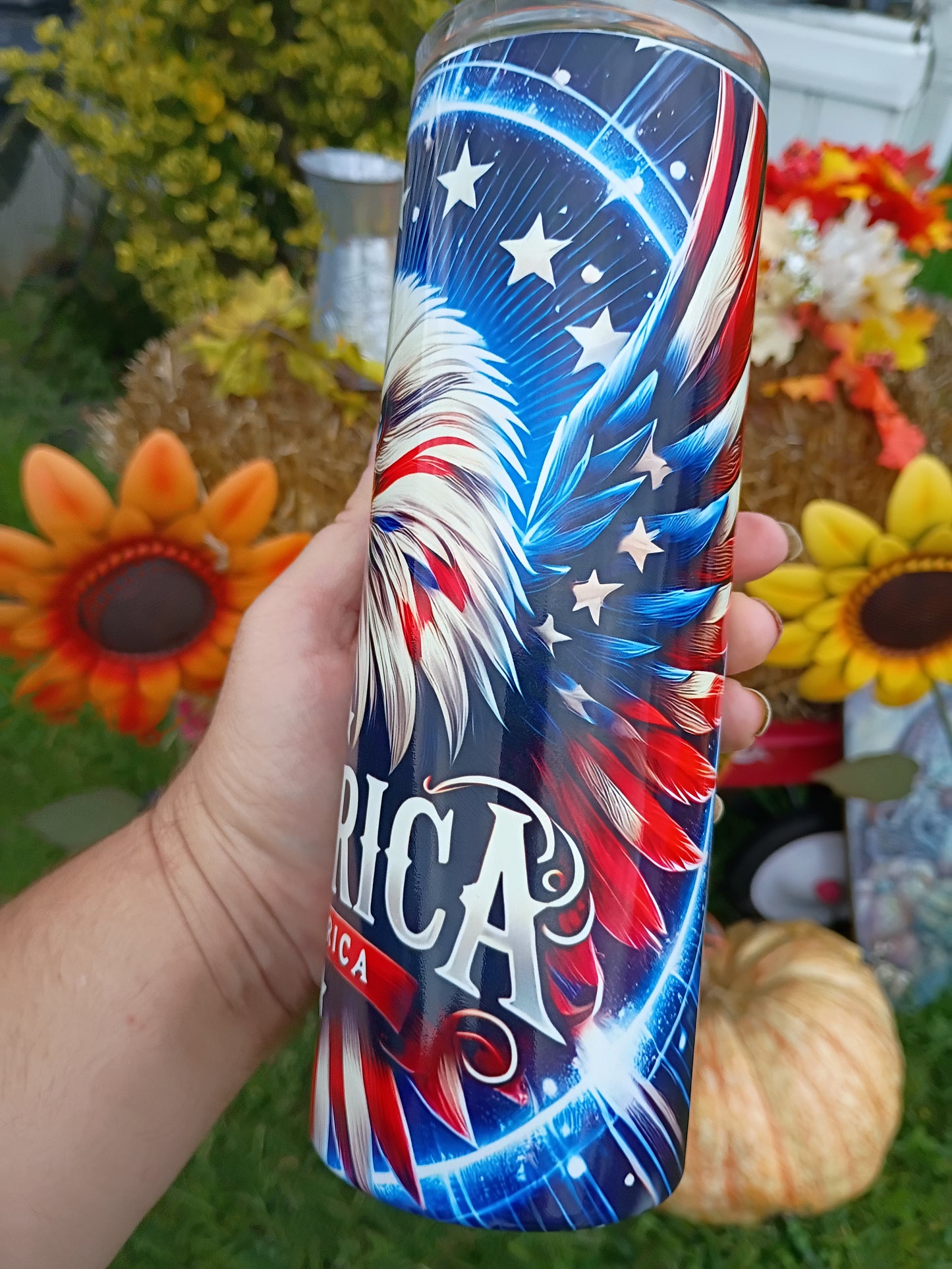 Patriotic Eagle "America" 20oz Stainless Steel Tumbler