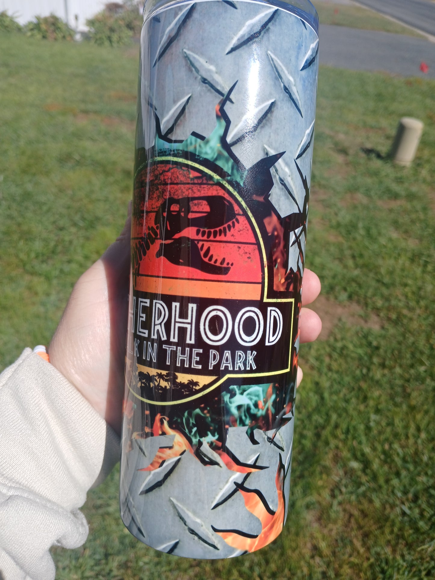 Fatherhood is a walk in the park 20 oz tumbler