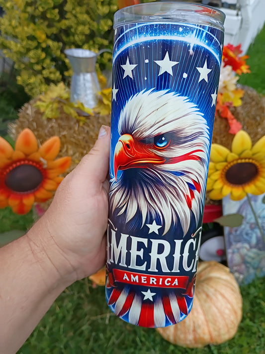 Patriotic Eagle "America" 20oz Stainless Steel Tumbler