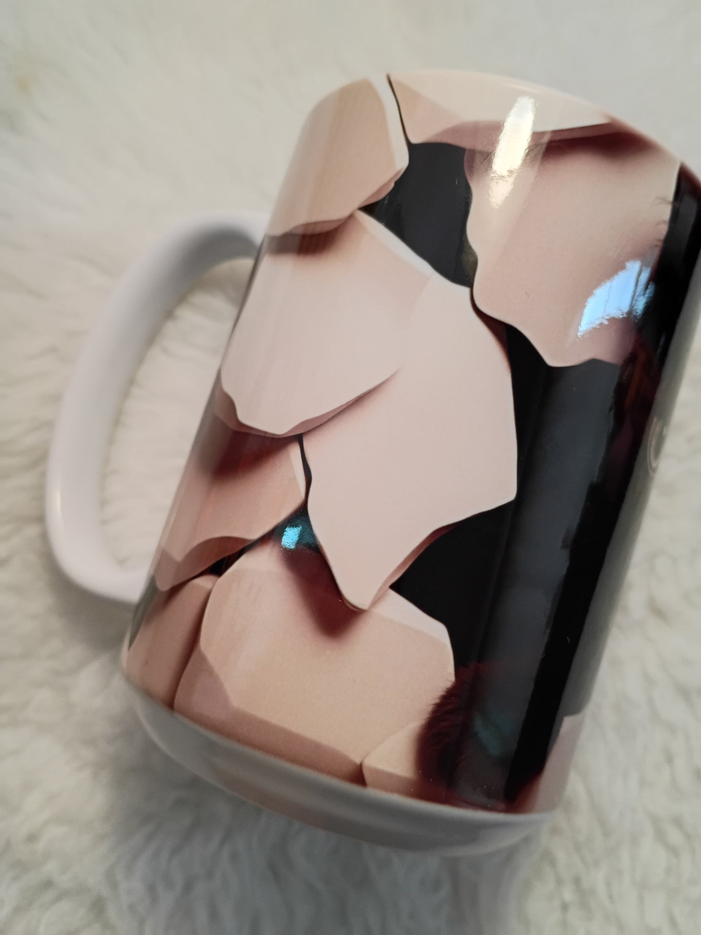 Peek-A-Boo Black Cat 15 oz Ceramic Mug – 3D Illusion Design