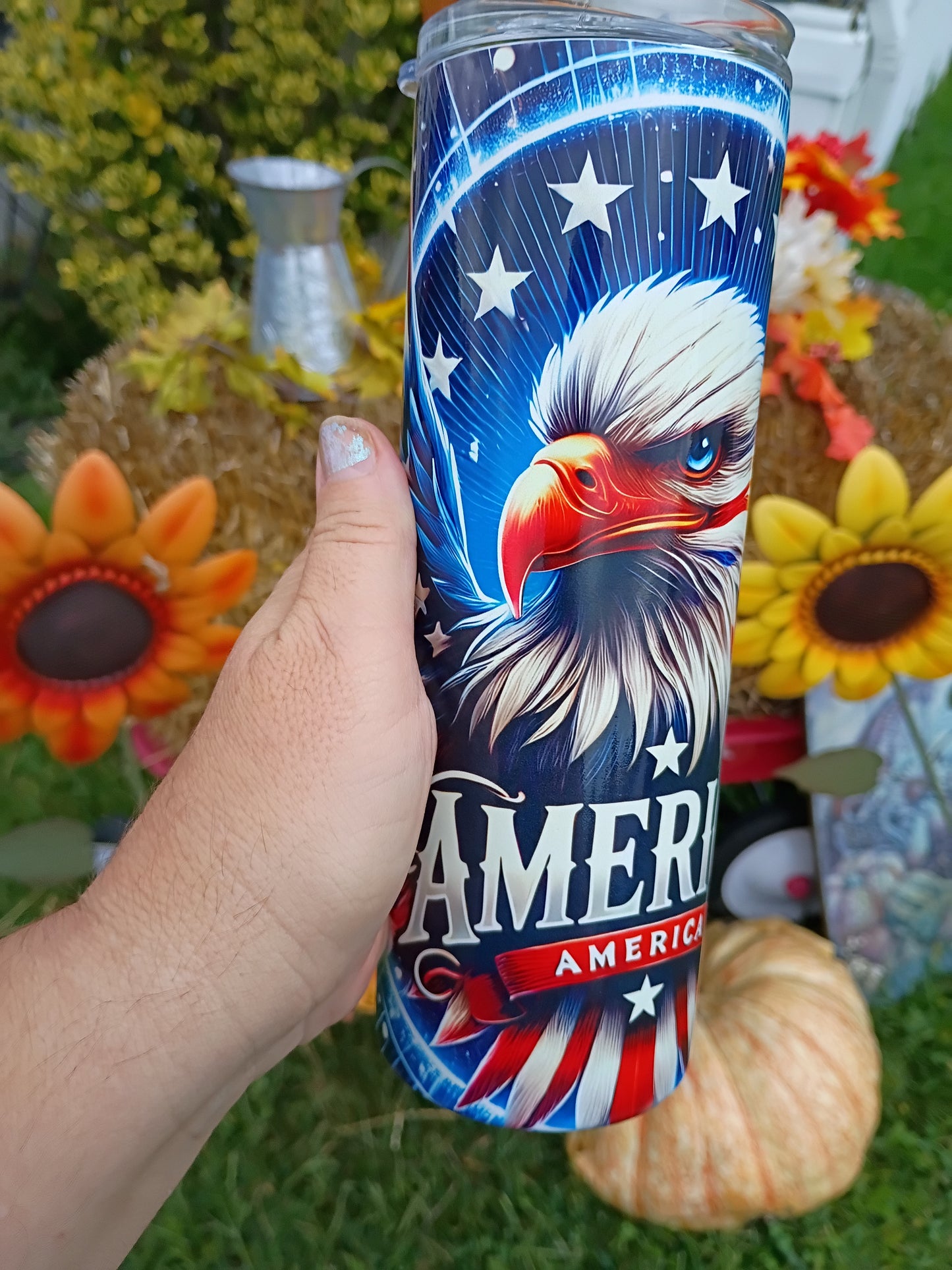 Patriotic Eagle "America" 20oz Stainless Steel Tumbler