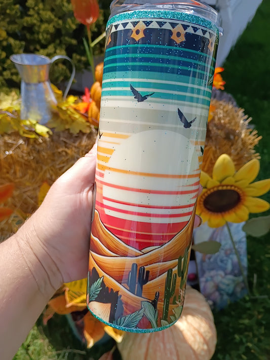 20 oz Desert Sunset Stainless Steel Tumbler with Lid