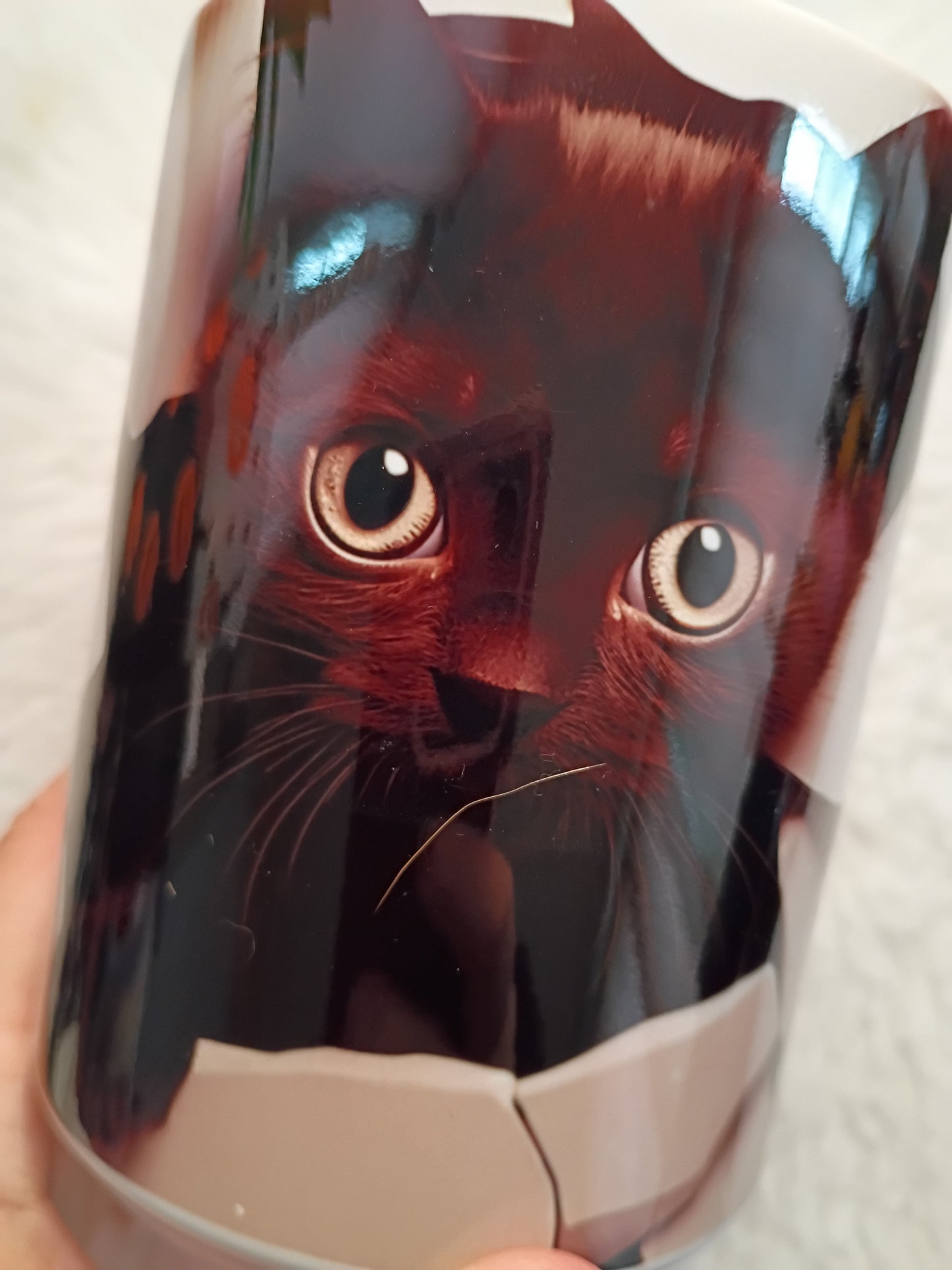 Peek-A-Boo Black Cat 15 oz Ceramic Mug – 3D Illusion Design