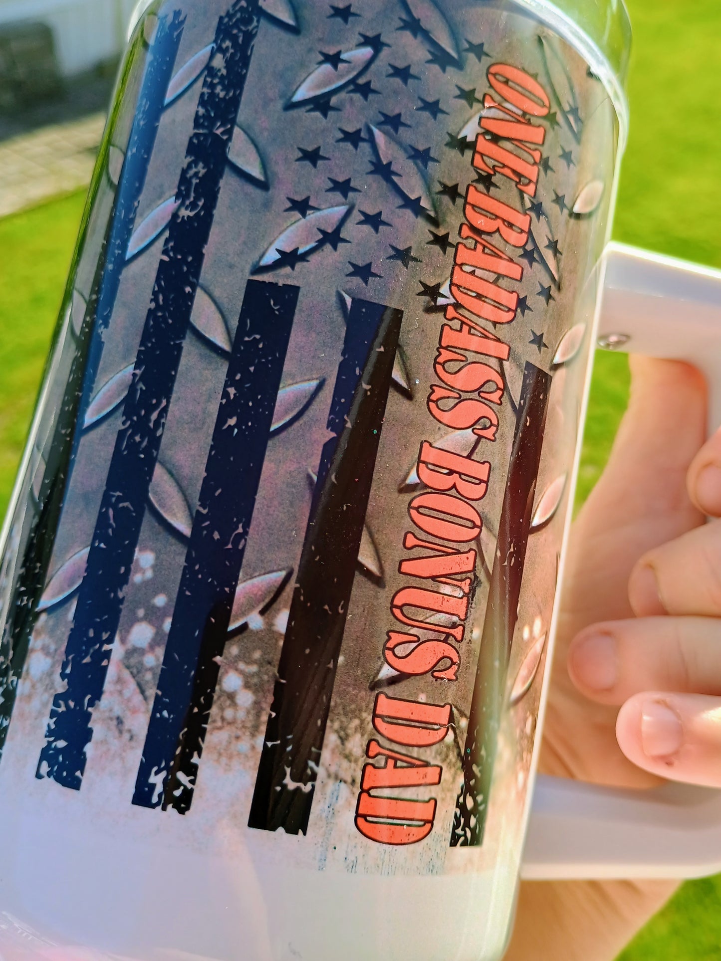 One bad a$$ bonus dad 40 oz tumbler